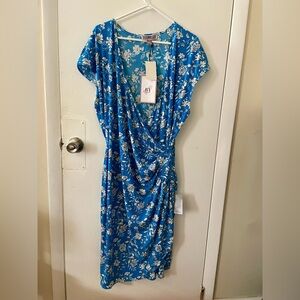 Plus Size Floral Wrap Dress, nwt